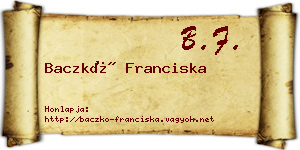 Baczkó Franciska névjegykártya